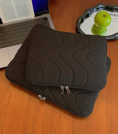 Black Wavy - Bolso protector para laptop o tablet