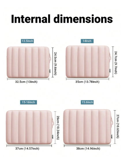 Pink Lines Puffy - Bolso protector para laptop o tablet