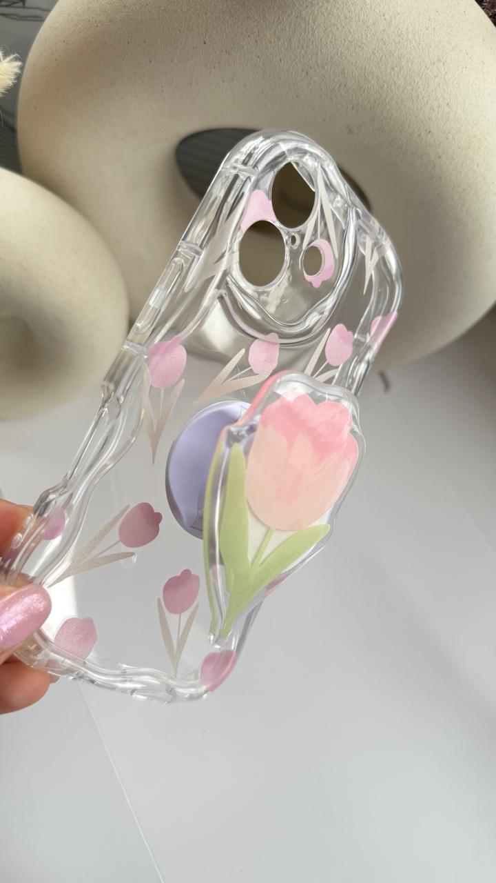 Tulip con Popsocket para iPhone 16 normal