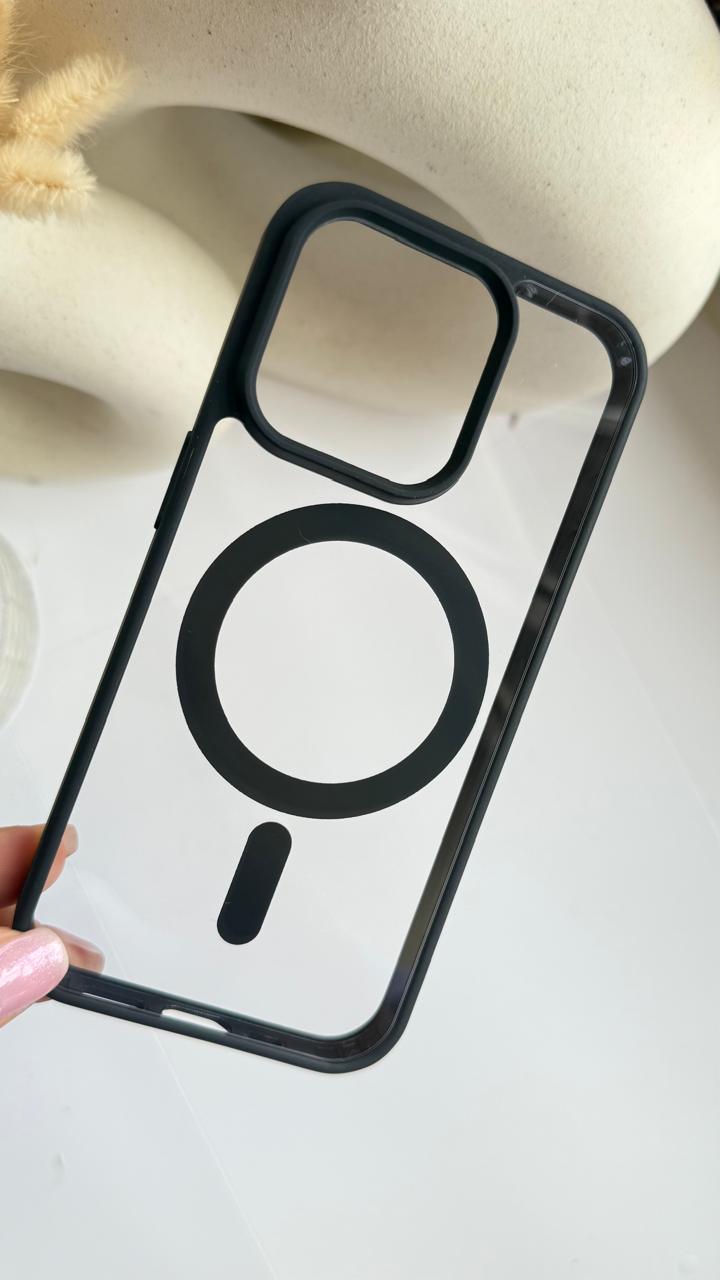 Black/Clear con Magsafe para iPhone 15 Pro