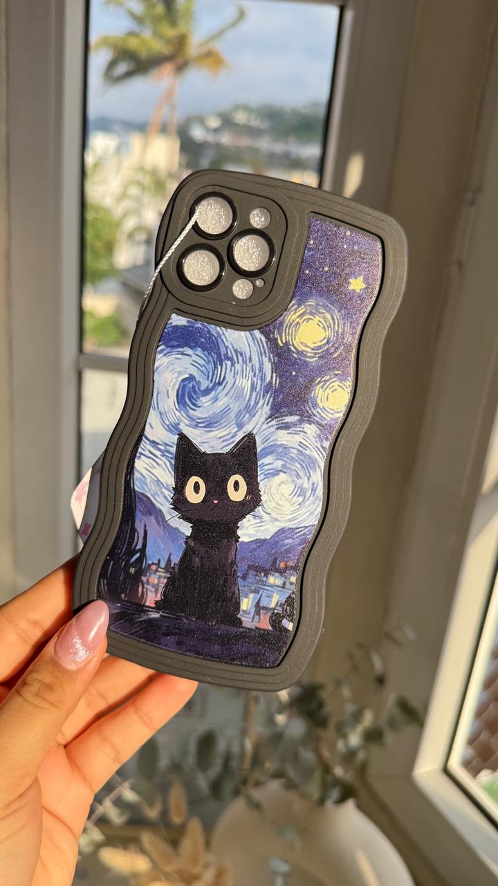 Starry Night Cat para iPhone 12 Pro Max