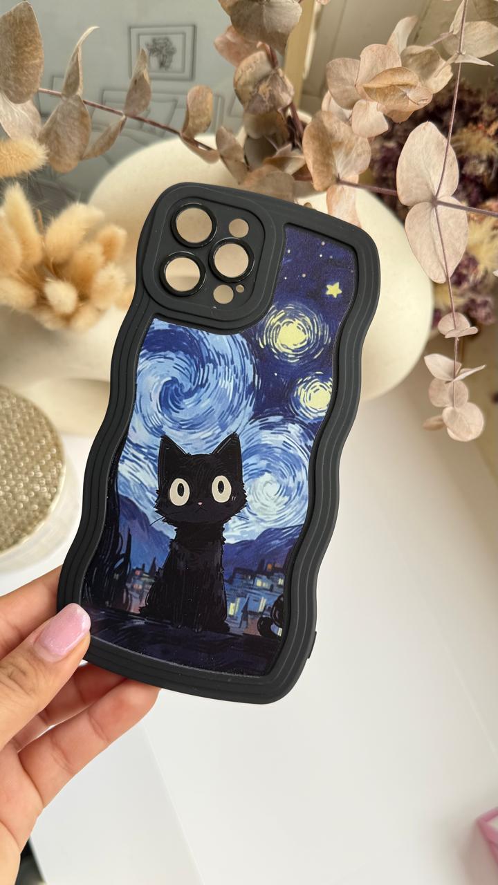 Starry Night Cat para iPhone 12 Pro Max