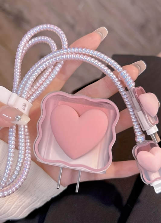 Protector para cable de carga: Pink heart