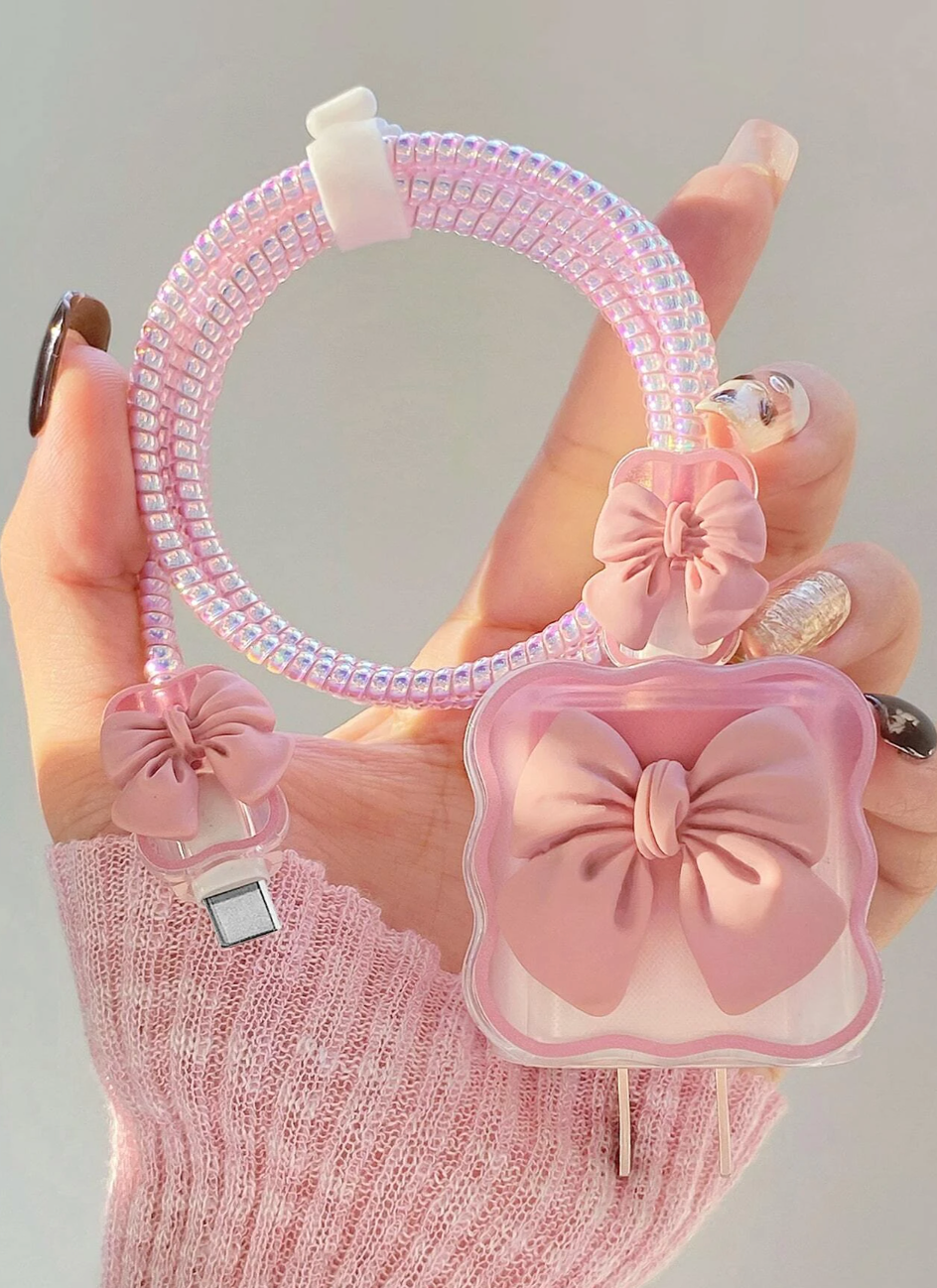 Protector para cable de carga: Pink ribbon