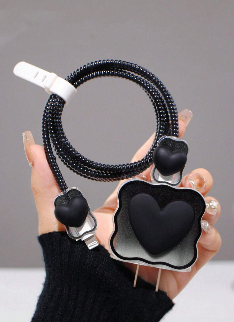 Protector para cable de carga: Black heart