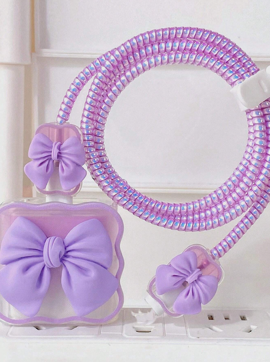 Protector para cable de carga: Purple Ribbon