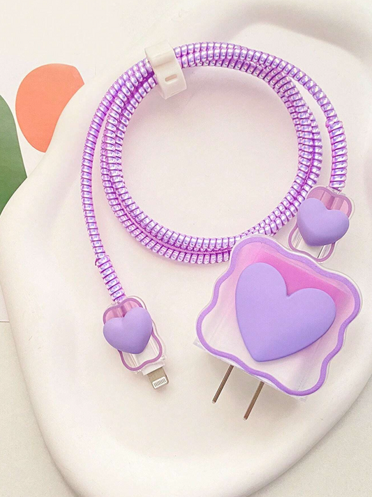 Protector para cable de carga: Purple heart