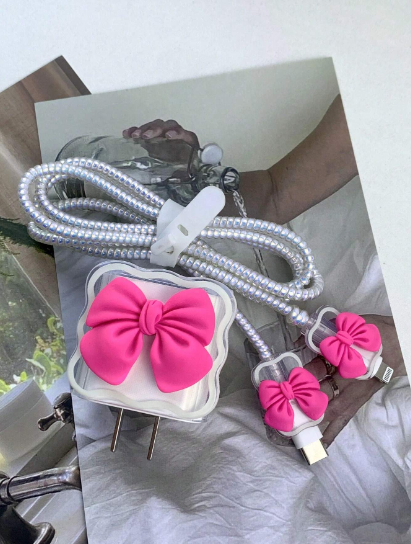 Protector para cable de carga: Fucsia Ribbon