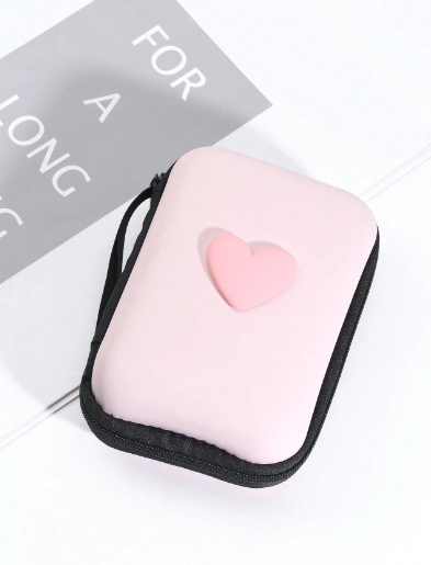 SET: Estuche y protector para cable de carga: Pink Heart