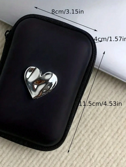 SET: Estuche y protector para cable de carga: Silver Heart