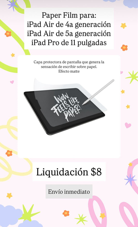 Protector de pantalla tipo papel para iPad