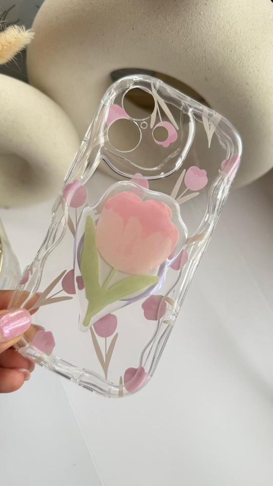 Tulip con Popsocket para iPhone 16 normal
