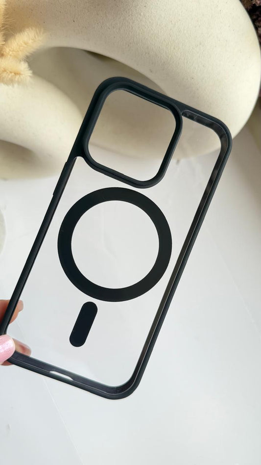 Black/Clear con Magsafe para iPhone 15 Pro
